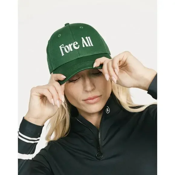 Fore All Green Teddy Hat Women’s Golf Hat Cotton Adjustable - Picture 1 of 10
